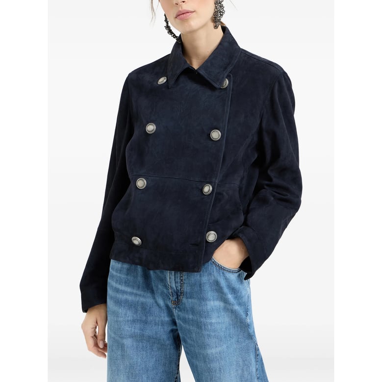 suede jacket blue by Selfnex