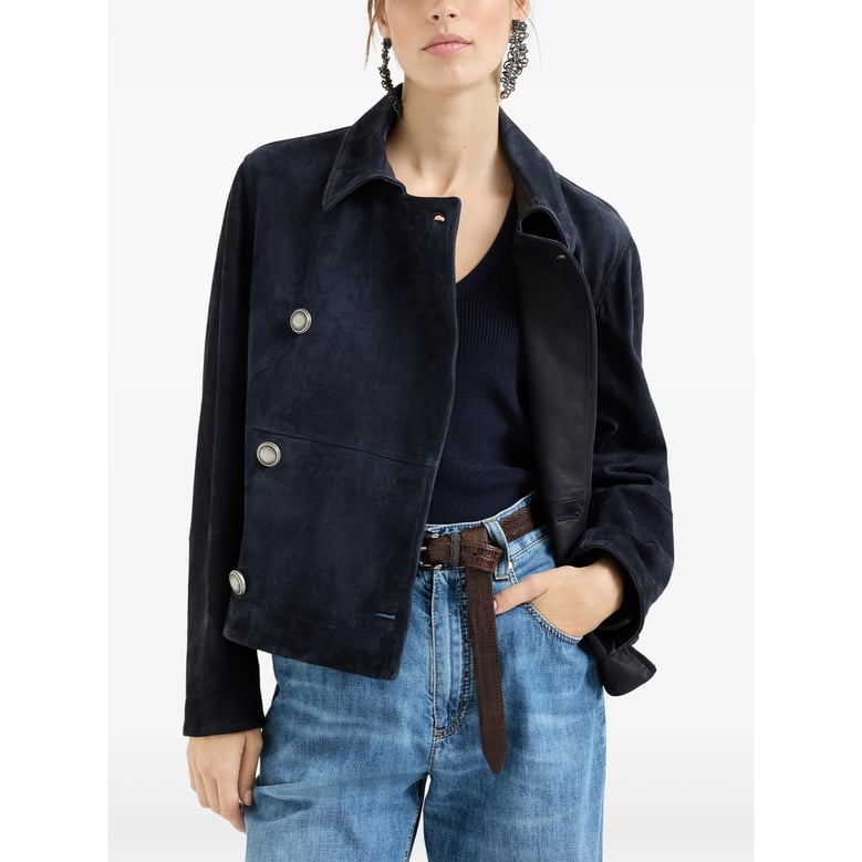 suede jacket blue by Selfnex