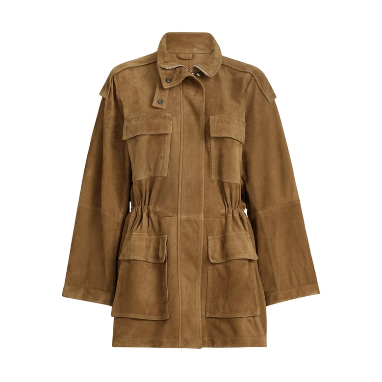 leather military jacket brown suede by Selfnex