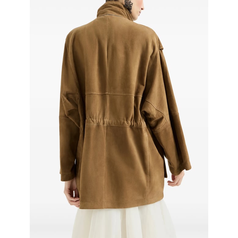 leather military jacket brown suede by Selfnex