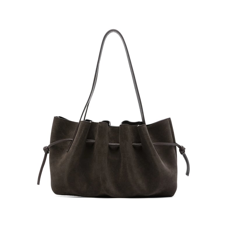 shoulder bag oyster suede brown by Selfnex