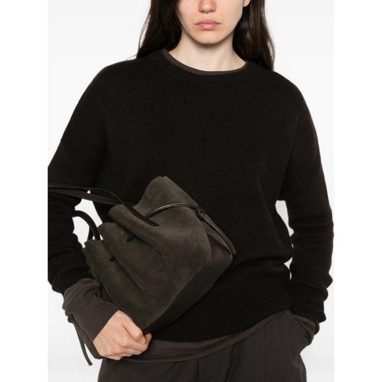 shoulder bag oyster suede brown by Selfnex