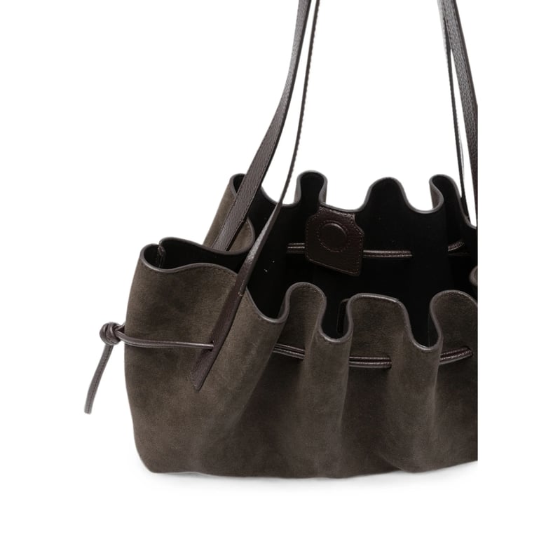 shoulder bag oyster suede brown by Selfnex