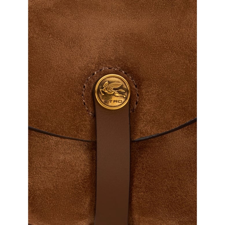 top-handle shoulder bag brown suede by Selfnex