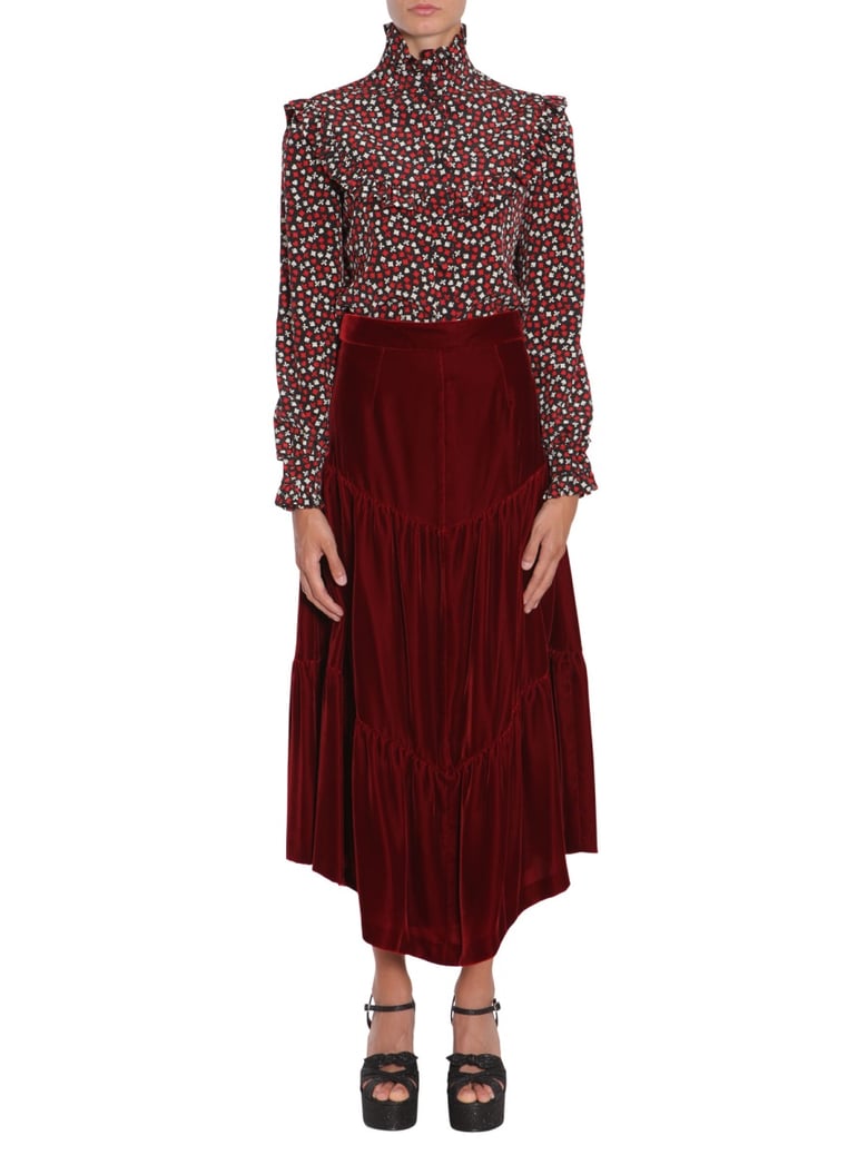 stand up collar blouse by Selfnex