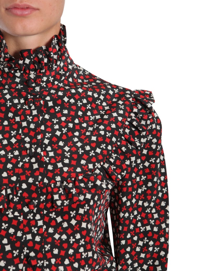 stand up collar blouse by Selfnex