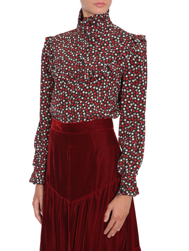 stand up collar blouse by Selfnex