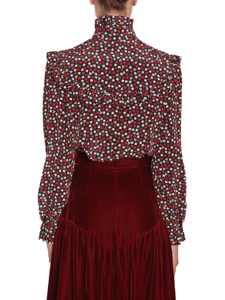 stand up collar blouse by Selfnex
