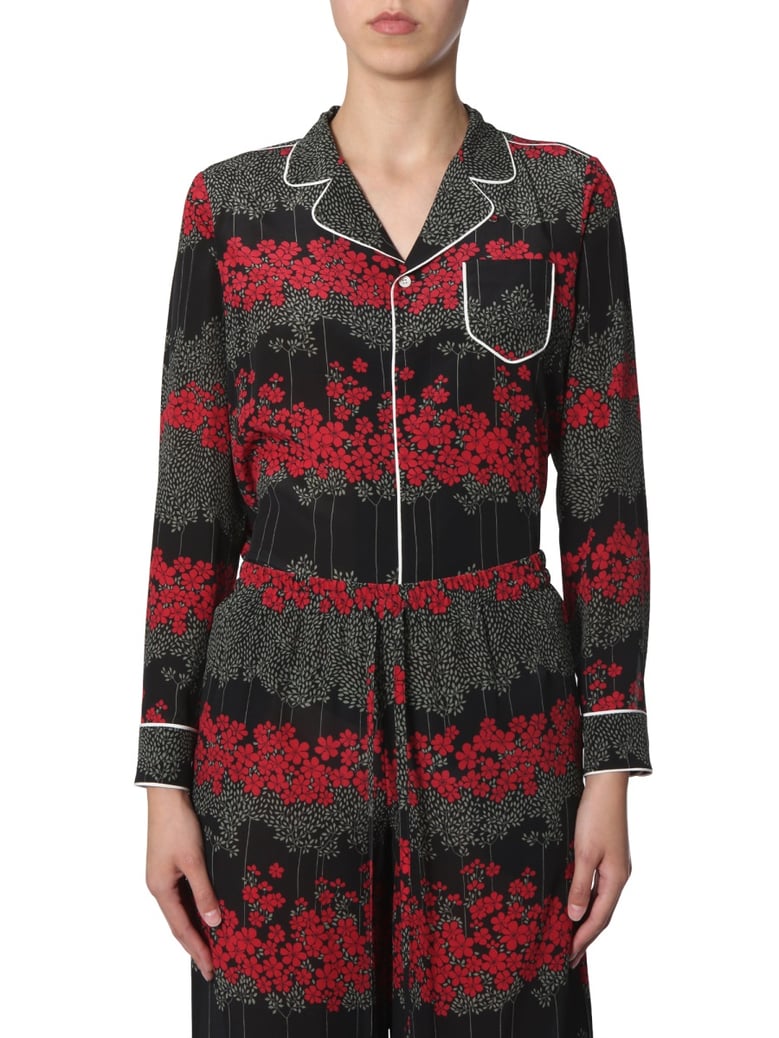 shirt with dreaming peony print by Selfnex