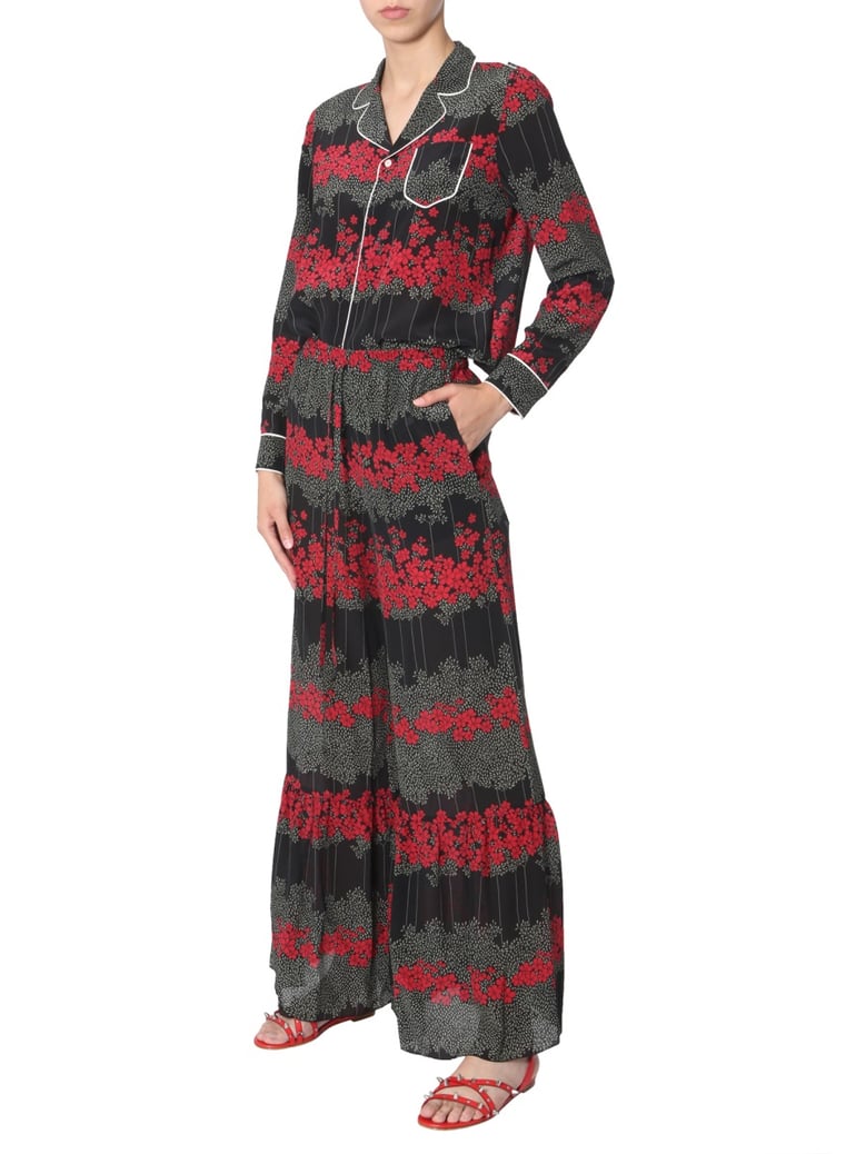 dreaming peony print trousers by Selfnex