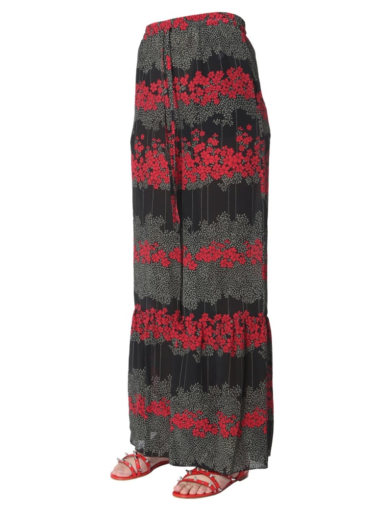 dreaming peony print trousers by Selfnex
