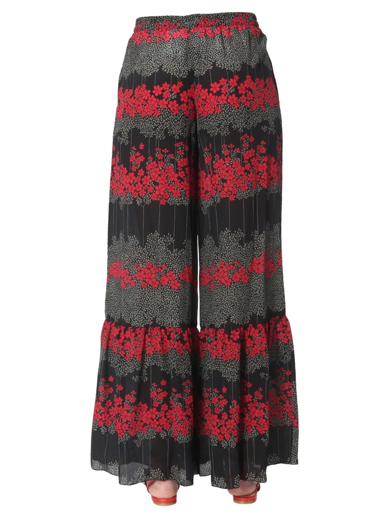 dreaming peony print trousers by Selfnex