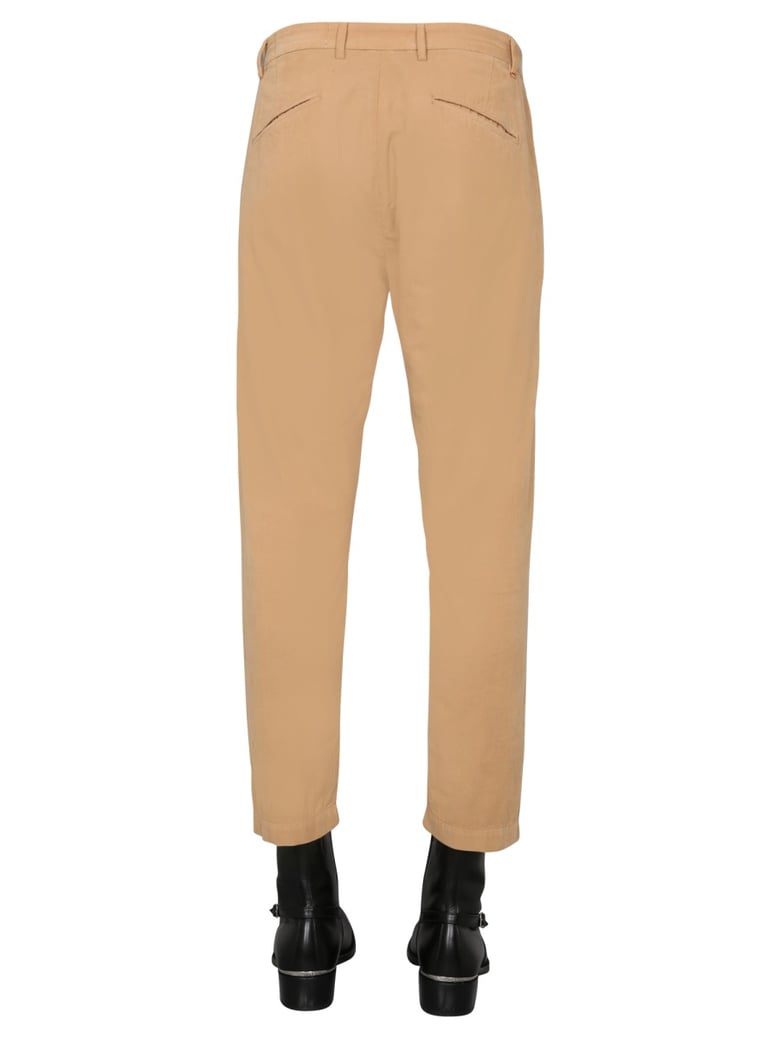 beige trousers with zip and hook closure by Selfnex