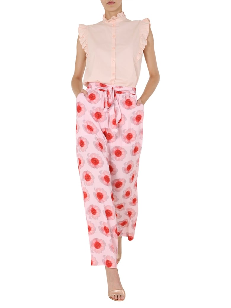 pink trousers with elastic waist by Selfnex