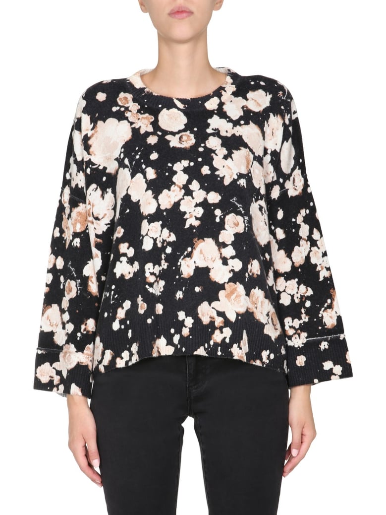 floral crew neck sweater by Selfnex