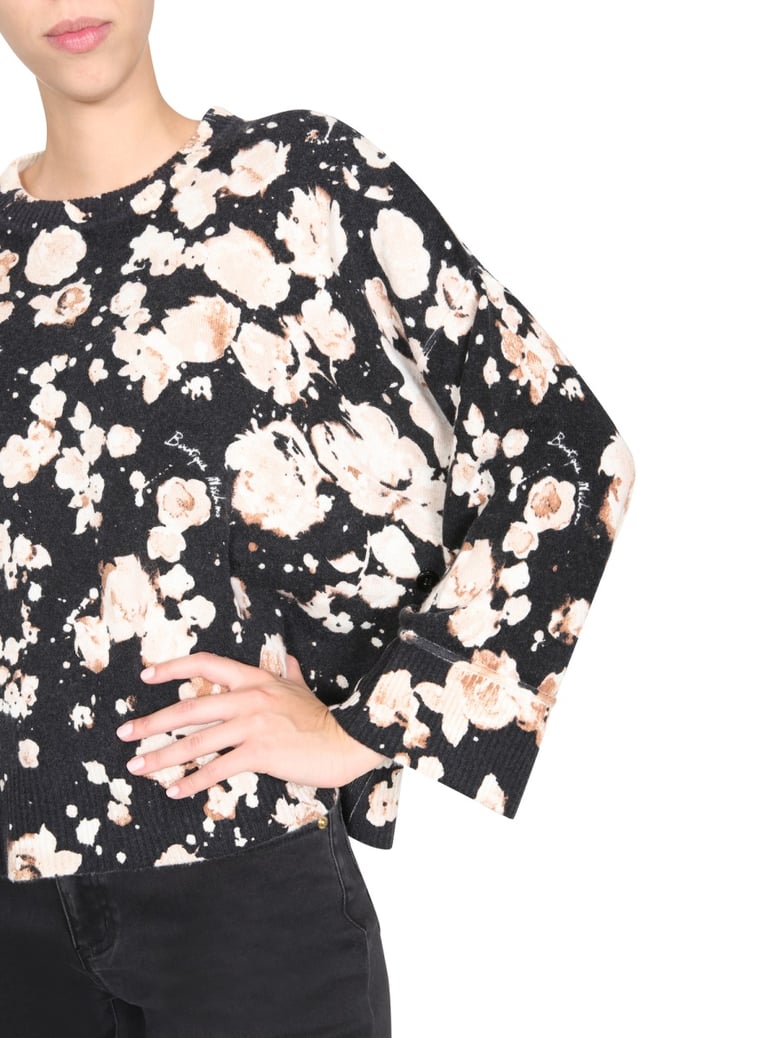 floral crew neck sweater by Selfnex