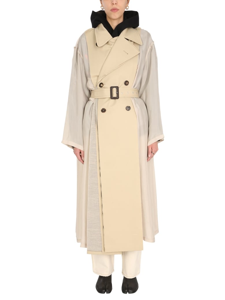 two-material trench coat by Selfnex