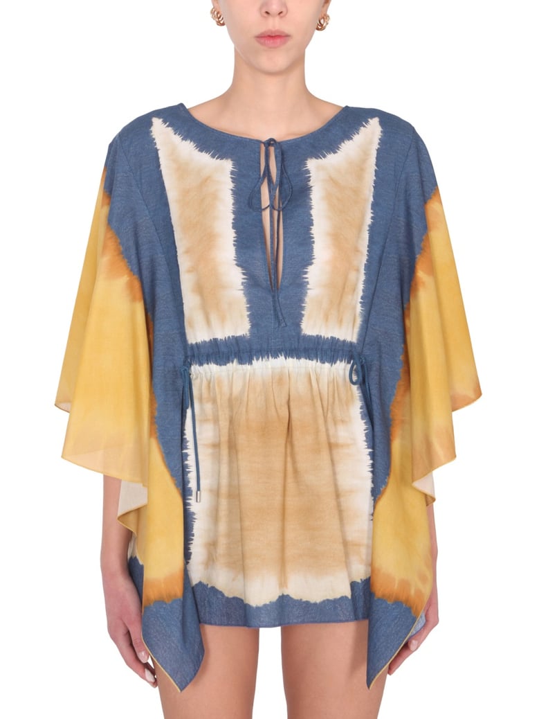 tie dye print caftan by Selfnex