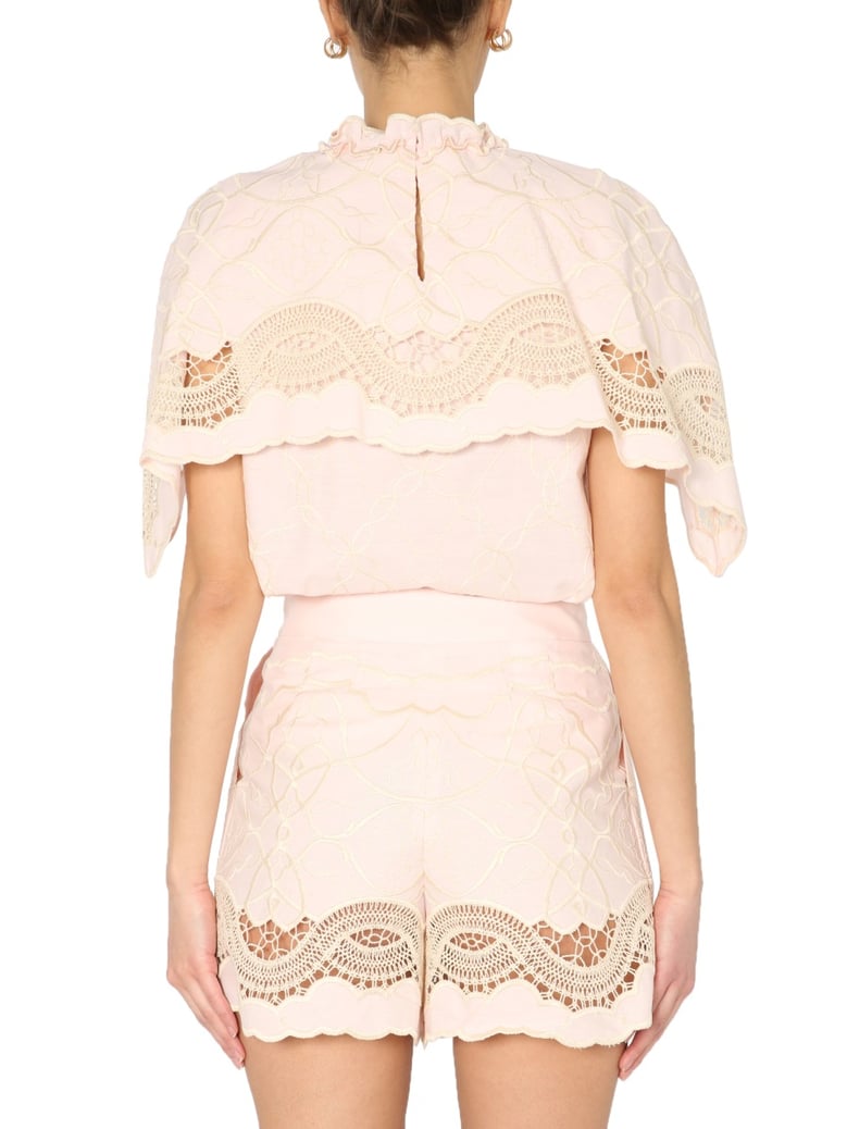 embroidered cape top by Selfnex