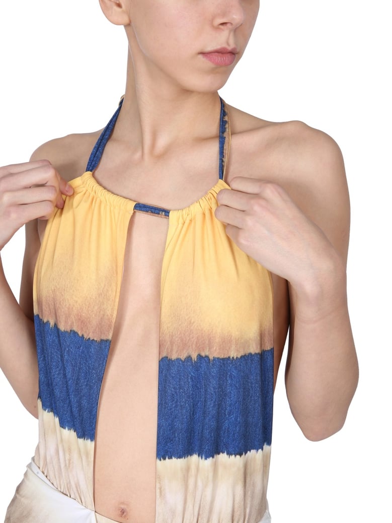 one piece swimsuit with tie dye print by Selfnex