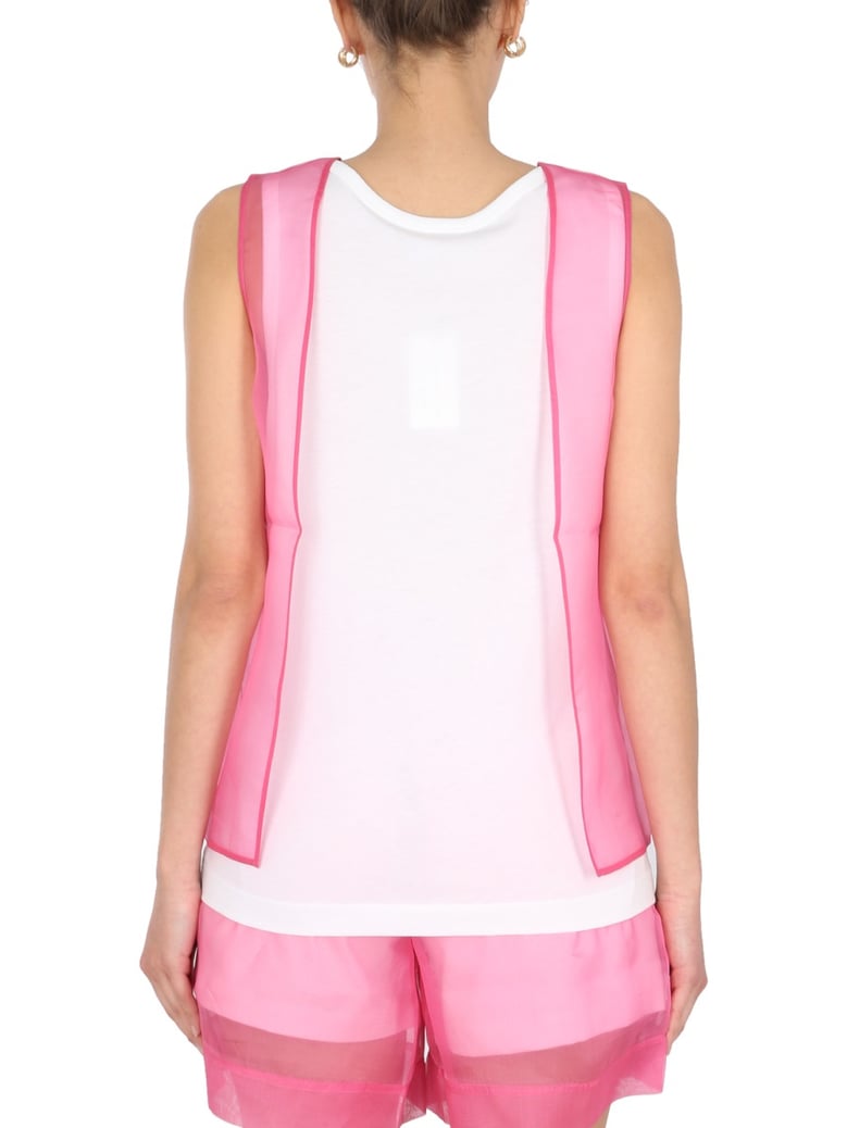 fuchsia double silk top by Selfnex