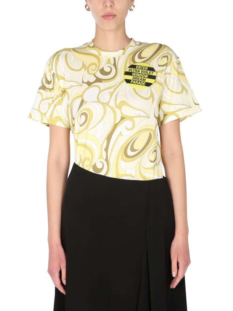 crew neck t-shirt in yellow by Selfnex
