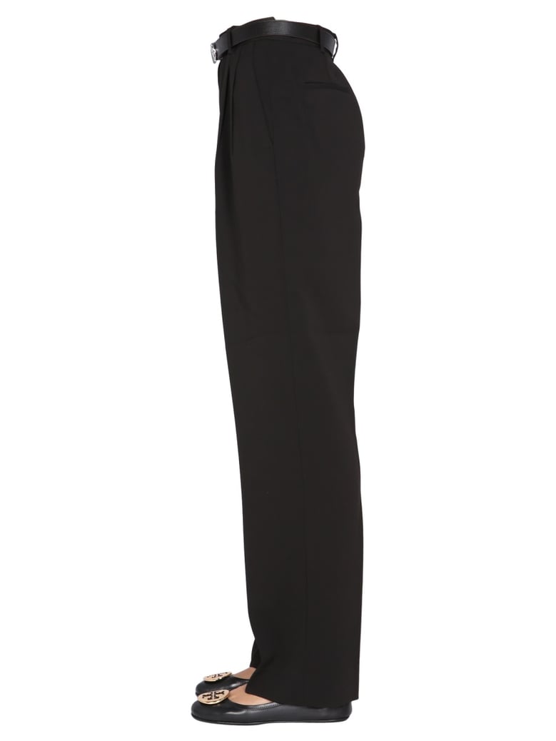 regular fit trousers in black by Selfnex