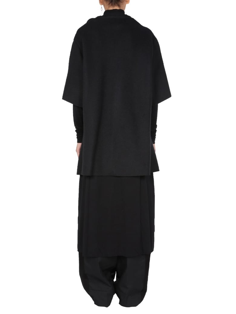 wool blend dress with draped neck by Selfnex