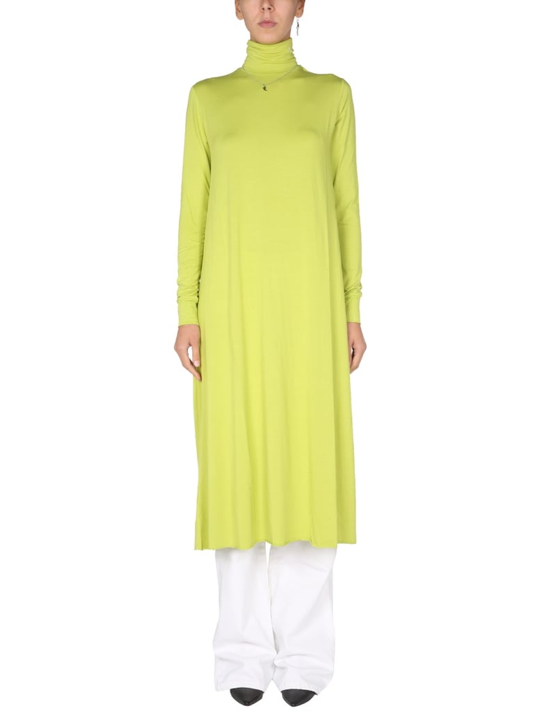 jersey long dress with embroidered details by Selfnex