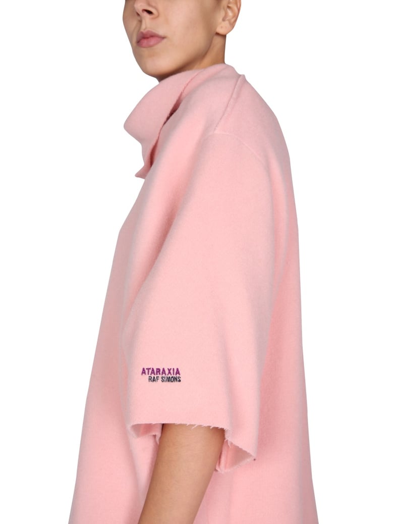 wool blend dress with draped neck by Selfnex