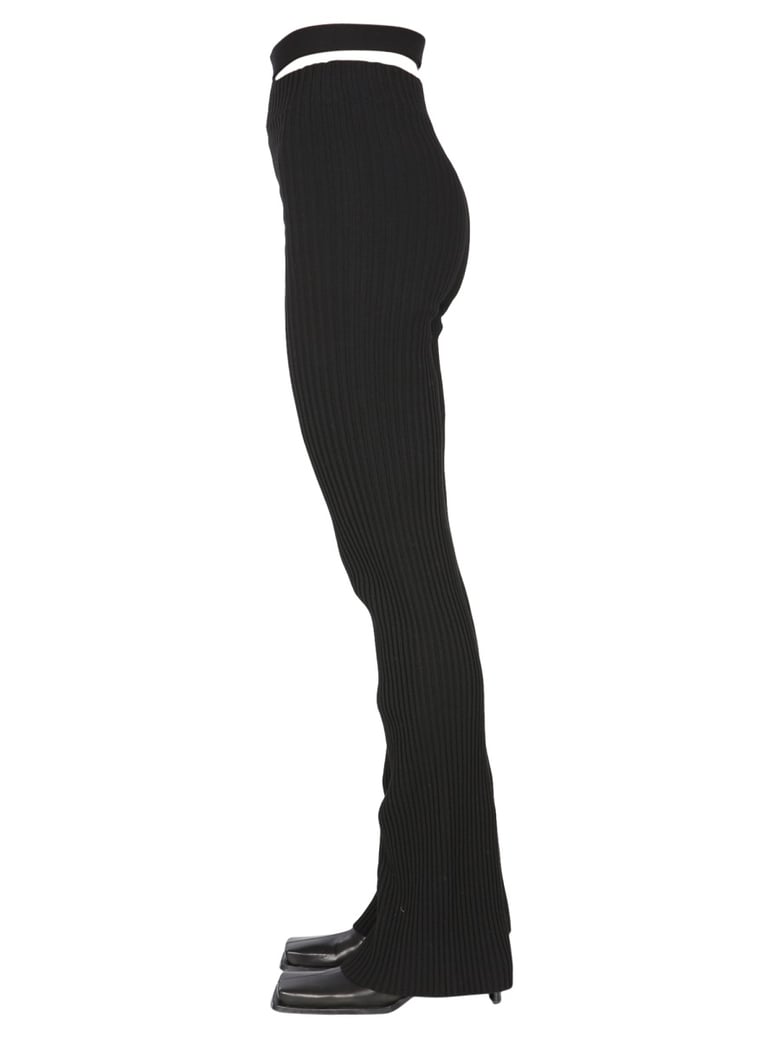 ribbed trousers with cut out belt by Selfnex