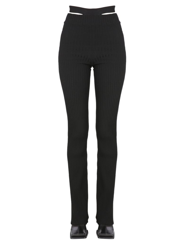 ribbed trousers with cut out belt by Selfnex