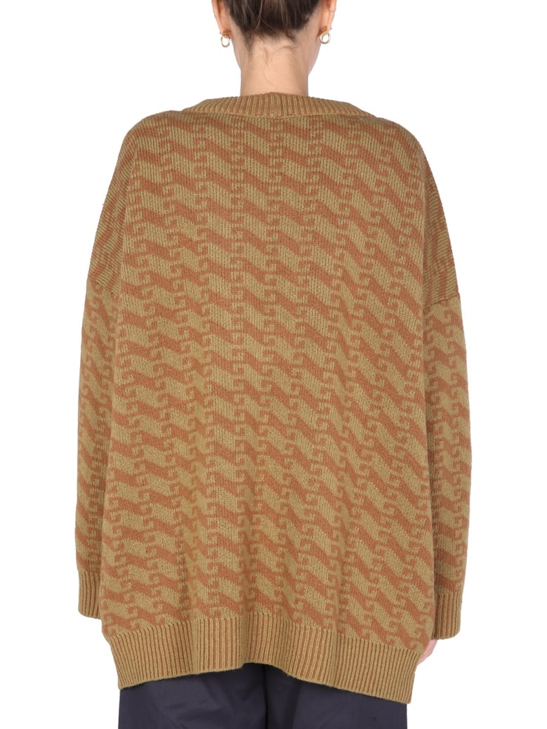 v-neck jacquard sweater by Selfnex