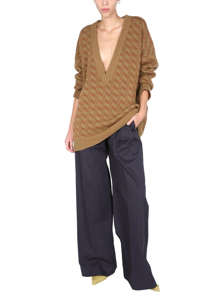 v-neck jacquard sweater by Selfnex