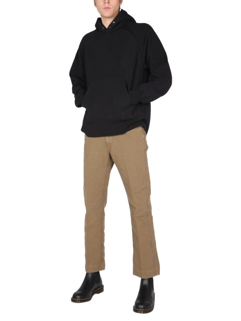 printed sweatshirt with hooded high neck by Selfnex