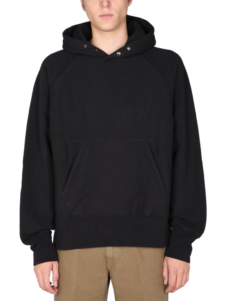 printed sweatshirt with hooded high neck by Selfnex