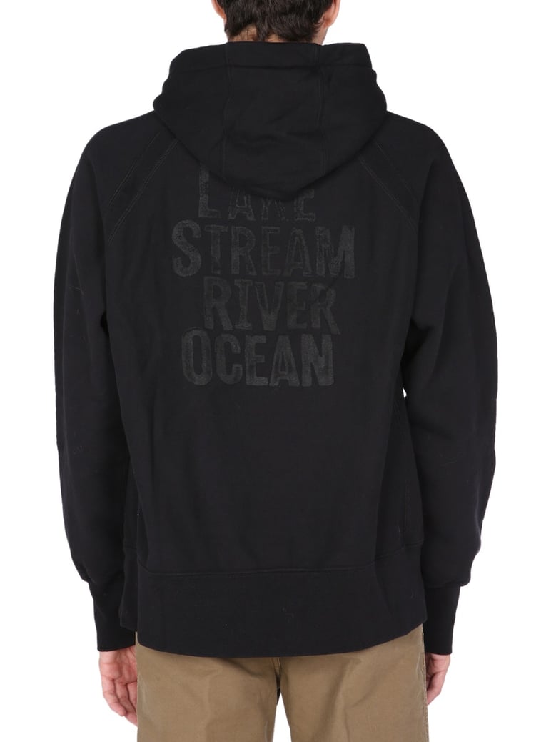 printed sweatshirt with hooded high neck by Selfnex