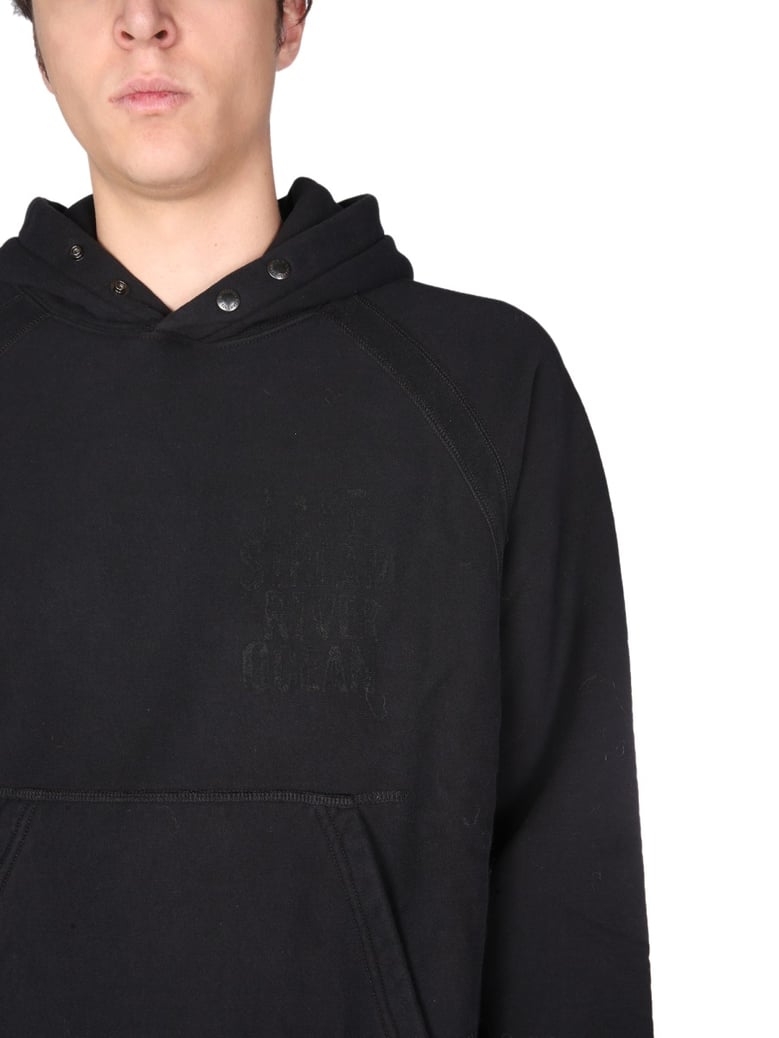 printed sweatshirt with hooded high neck by Selfnex