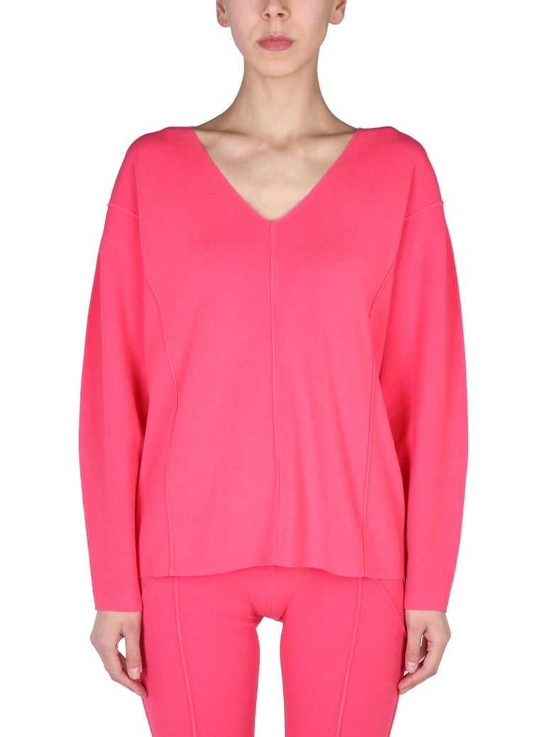 v-neck sweater with contrasting profile by Selfnex