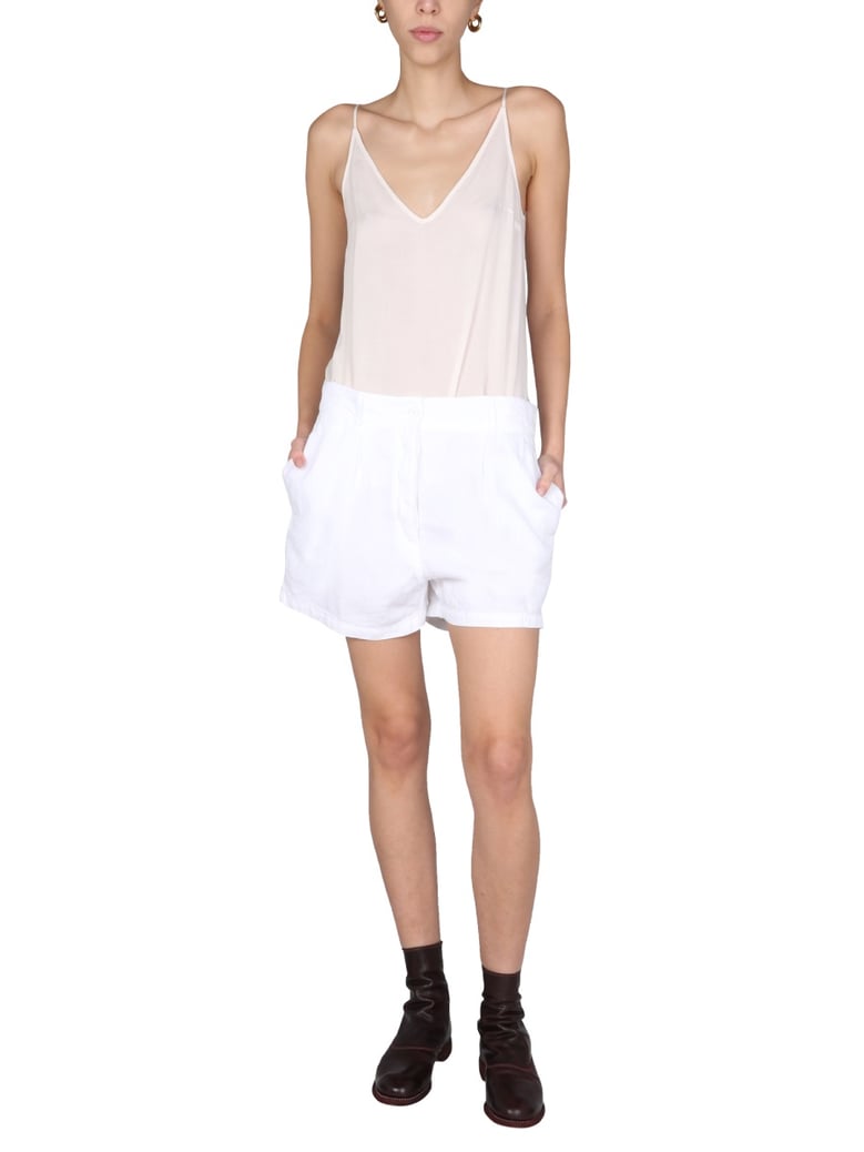 wide leg shorts in white by Selfnex