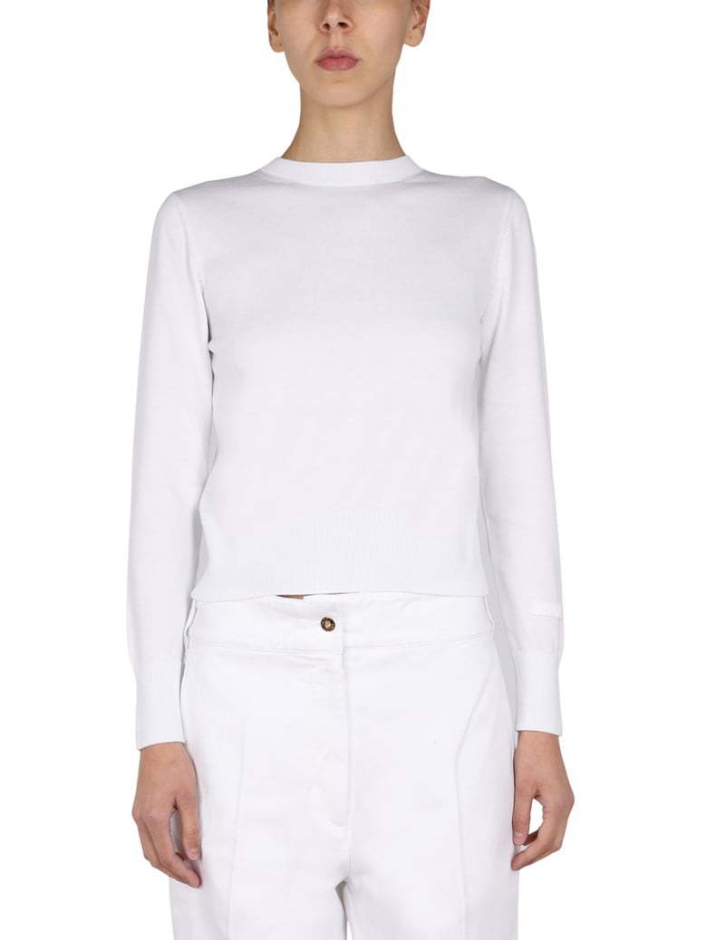 swirl back bow jersey knit top by Selfnex