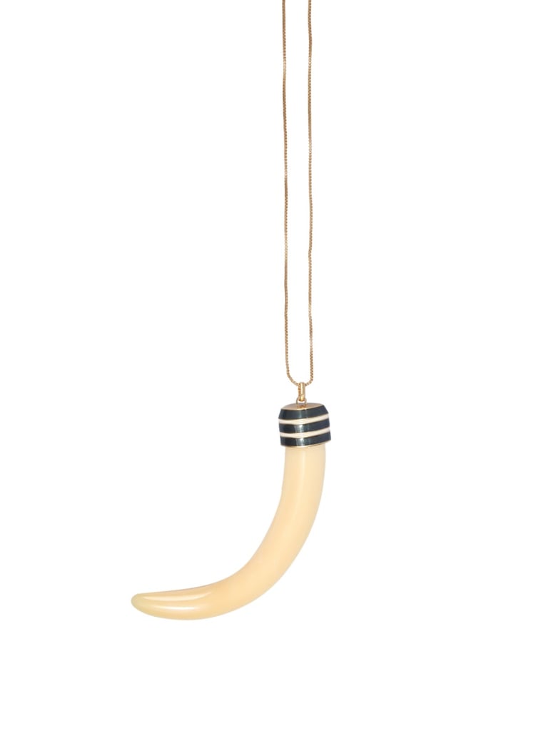 ivory horn resin pendant necklace by Selfnex