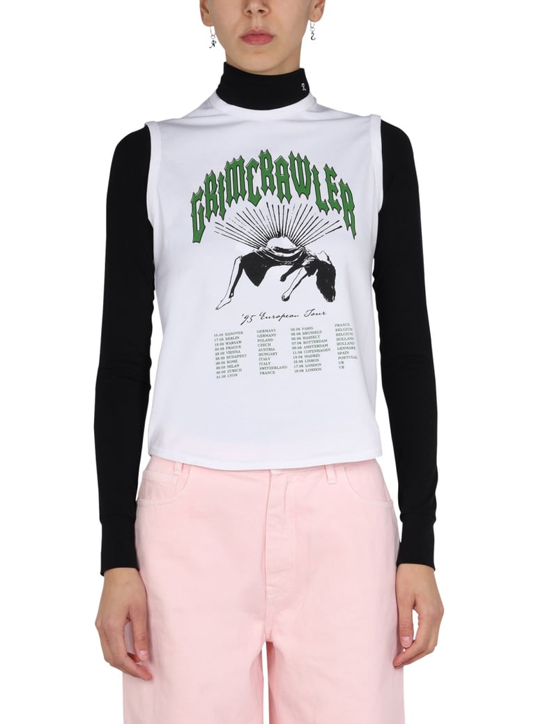 printed roll-neck top by Selfnex