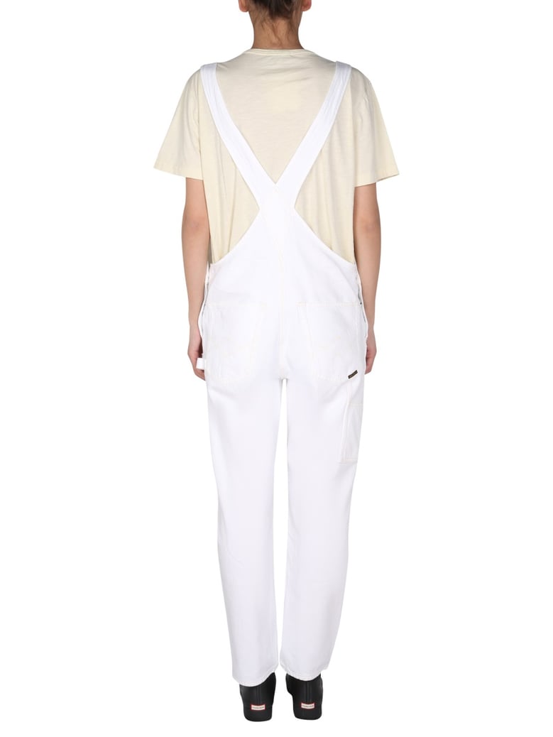 white denim overalls by Selfnex