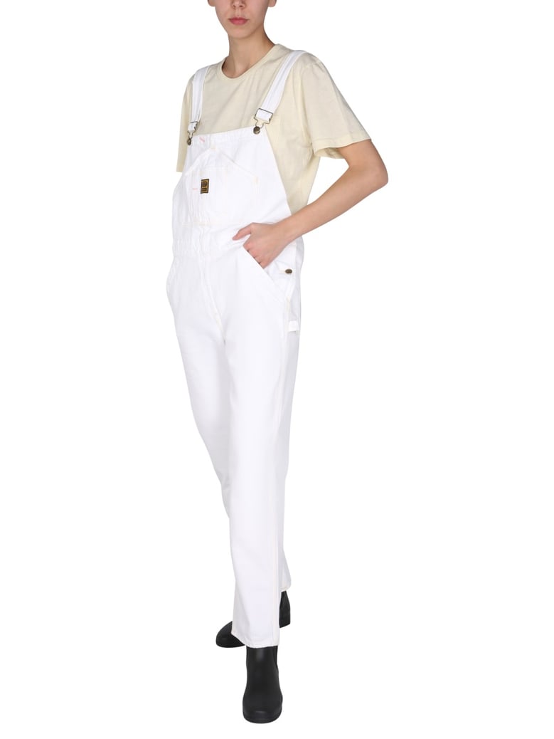 white denim overalls by Selfnex