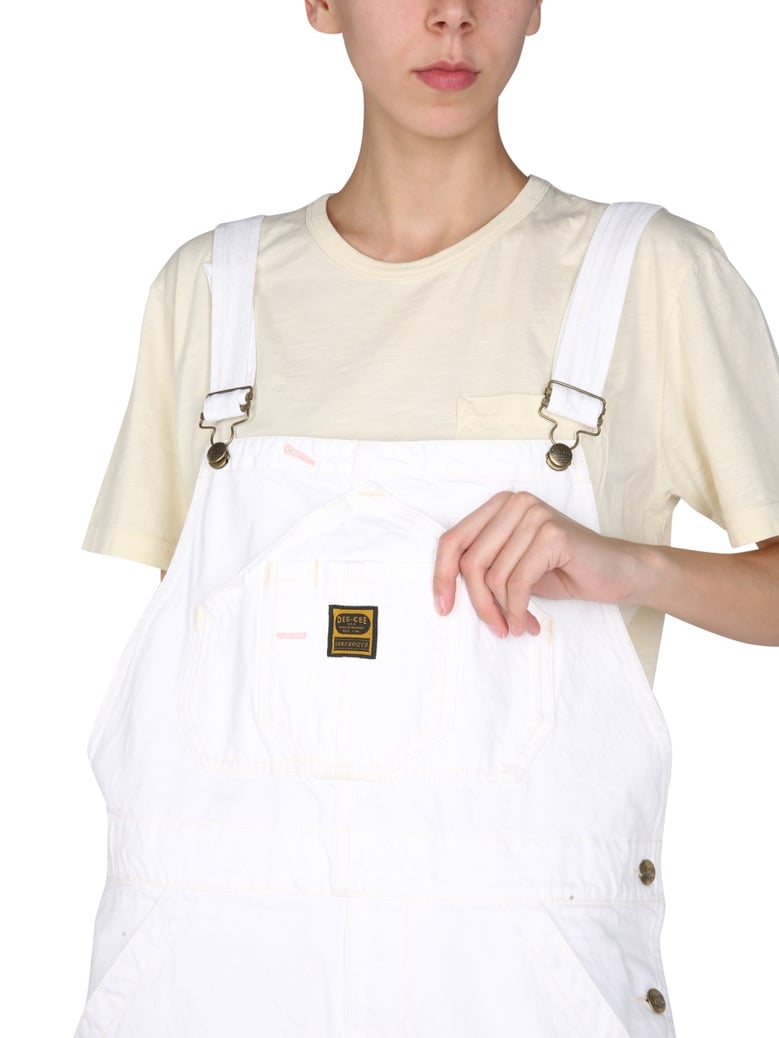 white denim overalls by Selfnex