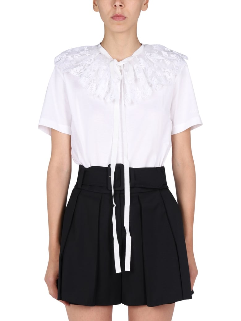 lace embroidery t-shirt by Selfnex