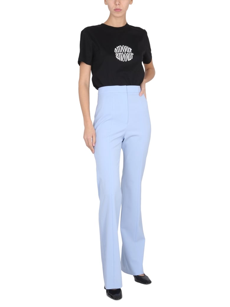 wool pants with hook and eye closure by Selfnex