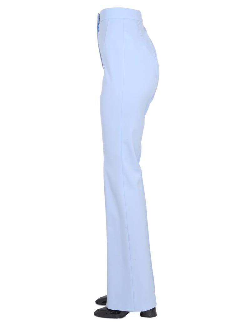 wool pants with hook and eye closure by Selfnex