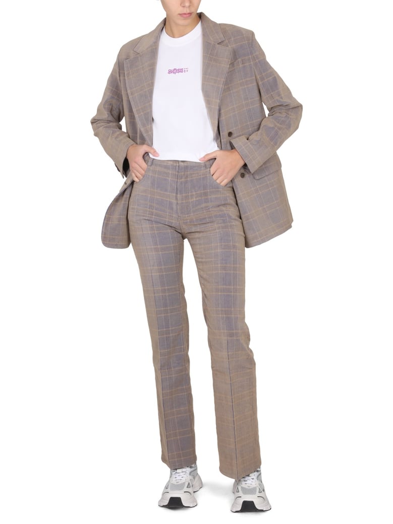 high waist pants in beige by Selfnex
